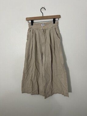 Esby Nikita Pant Linen Cotton Blend Cream Beige Wide Leg Cropped Size 2